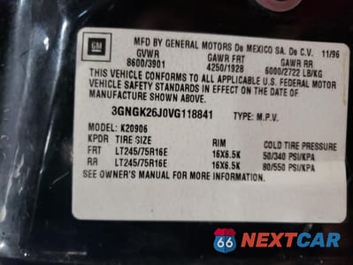 Zdjęcie 13 z 15 samochodu: 1997 CHEVROLET SUBURBAN K2500 VIN:3GNGK26J0VG118841 - miniatura