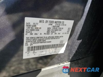 Zdjęcie 13 z 13 samochodu: 2017 FORD EXPLORER VIN:1FM5K8FH6HGD10499 - miniatura