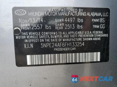 Zdjęcie 12 z 12 samochodu: 2015 HYUNDAI SONATA SE VIN:5NPE24AF6FH133254 - miniatura