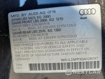 Zdjęcie 13 z 13 samochodu: 2016 AUDI Q5 PREMIUM PLUS VIN:WA1L2AFP3GA028097 - miniatura
