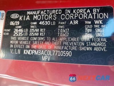 Zdjęcie 13 z 13 samochodu: 2020 KIA SPORTAGE LX VIN:KNDPM3AC0L7710590 - miniatura