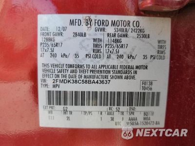 Zdjęcie 13 z 13 samochodu: 2008 FORD EDGE SEL VIN:2FMDK38C58BA43637 - miniatura
