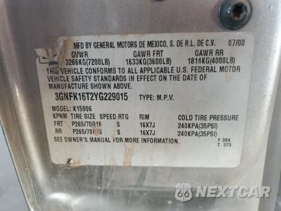 Zdjęcie 13 z 15 samochodu: 2000 CHEVROLET SUBURBAN K1500 VIN:3GNFK16T2YG229015 - miniatura
