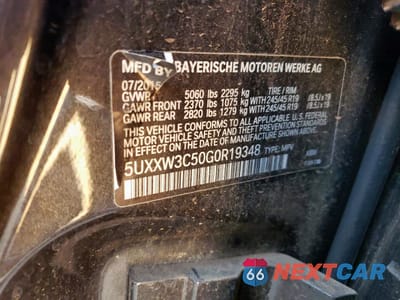 Zdjęcie 12 z 12 samochodu: 2016 BMW X4 XDRIVE28I VIN:5UXXW3C50G0R19348 - miniatura