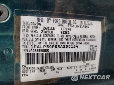 Zdjęcie 12 z 12 samochodu: 1994 FORD TAURUS SHO VIN:1FALP54P0RA250154 - miniatura