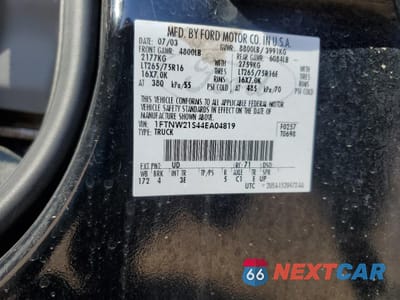 Zdjęcie 12 z 12 samochodu: 2004 FORD F250 SUPER DUTY VIN:1FTNW21S44EA04819 - miniatura