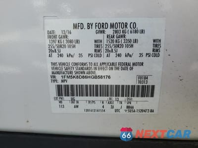 Zdjęcie 13 z 13 samochodu: 2017 FORD EXPLORER XLT VIN:1FM5K8D86HGB58176 - miniatura