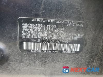 Zdjęcie 12 z 12 samochodu: 2008 SUBARU IMPREZA 2.5I VIN:JF1GE61688H529558 - miniatura