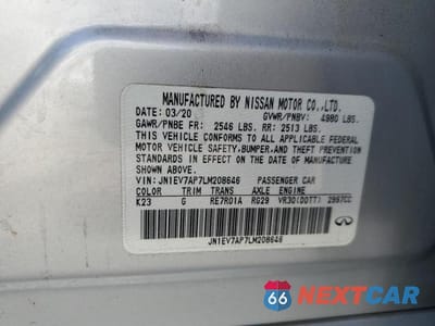 Zdjęcie 12 z 12 samochodu: 2020 INFINITY Q50 3.0T PURE VIN:JN1EV7AP7LM208646 - miniatura