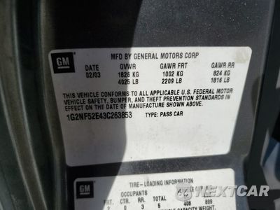 Zdjęcie 12 z 14 samochodu: 2003 PONTIAC GRAND AM SE1 VIN:1G2NF52E43C263853 - miniatura