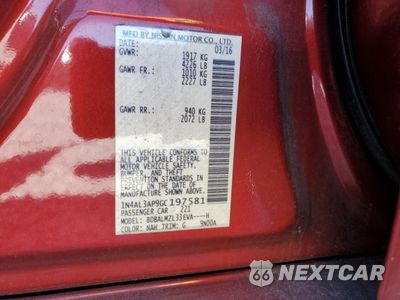 Zdjęcie 12 z 12 samochodu: 2016 NISSAN ALTIMA 2.5 VIN:1N4AL3AP9GC197581 - miniatura