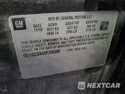 Zdjęcie 12 z 12 samochodu: 2013 CHEVROLET MALIBU 1LT VIN:1G11C5SA3DF208366 - miniatura