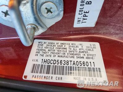 Zdjęcie 12 z 13 samochodu: 1996 HONDA ACCORD LX VIN:1HGCD5638TA056011 - miniatura