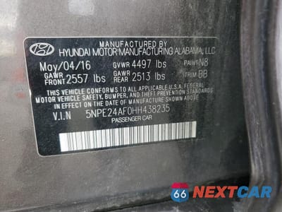 Zdjęcie 12 z 12 samochodu: 2017 HYUNDAI SONATA SE VIN:5NPE24AF0HH438235 - miniatura