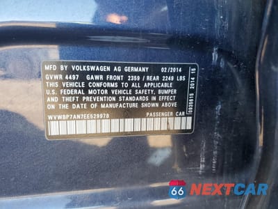Zdjęcie 12 z 14 samochodu: 2014 VOLKSWAGEN CC SPORT VIN:WVWBP7AN7EE529978 - miniatura