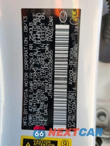 Zdjęcie 13 z 13 samochodu: 2013 LEXUS ES 300H VIN:JTHBW1GG8D2038455 - miniatura