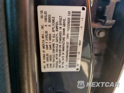 Zdjęcie 13 z 13 samochodu: 2006 HONDA ACCORD LX VIN:1HGCM56456A168147 - miniatura