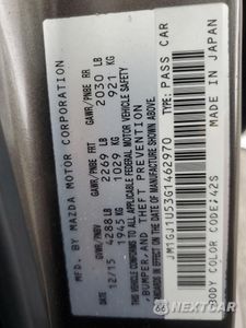 Zdjęcie 12 z 12 samochodu: 2016 MAZDA 6 SPORT VIN:JM1GJ1U53G1462970 - miniatura