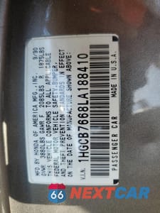 Zdjęcie 12 z 12 samochodu: 1990 HONDA ACCORD EX VIN:1HGCB7668LA188410 - miniatura