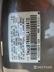 Zdjęcie 12 z 12 samochodu: 1990 HONDA ACCORD EX VIN:1HGCB7668LA188410 - miniatura
