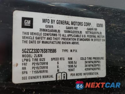 Zdjęcie 12 z 12 samochodu: 2006 SATURN VUE VIN:5GZCZ33D76S878586 - miniatura