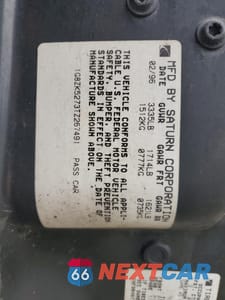 Zdjęcie 12 z 12 samochodu: 1996 SATURN SL2 VIN:1G8ZK5273TZ267491 - miniatura
