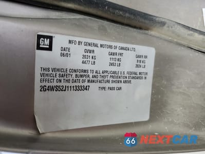 Zdjęcie 12 z 14 samochodu: 2001 BUICK CENTURY CUSTOM VIN:2G4WS52J111333347 - miniatura