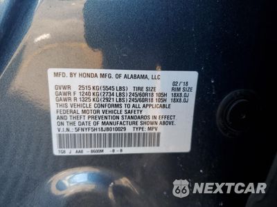 Zdjęcie 13 z 15 samochodu: 2018 HONDA PILOT LX VIN:5FNYF5H18JB010029 - miniatura