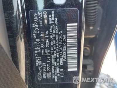 Zdjęcie 12 z 13 samochodu: 2023 HYUNDAI ELANTRA SE VIN:KMHLL4AG4PU570475 - miniatura