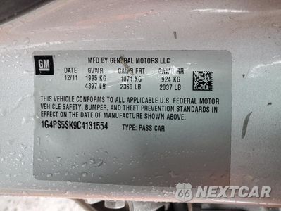 Zdjęcie 13 z 13 samochodu: 2012 BUICK VERANO VIN:1G4PS5SK9C4131554 - miniatura