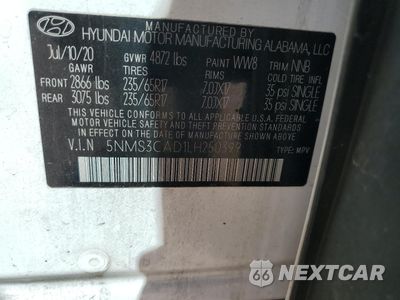 Zdjęcie 14 z 14 samochodu: 2020 HYUNDAI SANTA FE SEL VIN:5NMS3CAD1LH250399 - miniatura