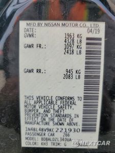 Zdjęcie 13 z 15 samochodu: 2019 NISSAN ALTIMA S VIN:1N4BL4BV9KC221930 - miniatura