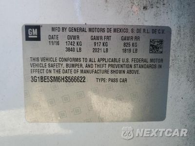 Zdjęcie 12 z 12 samochodu: 2017 CHEVROLET CRUZE LT VIN:3G1BE5SM6HS566622 - miniatura