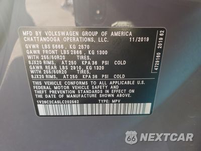 Zdjęcie 13 z 13 samochodu: 2020 VOLKSWAGEN ATLAS CROSS SPORT SE VIN:1V26C2CA5LC202562 - miniatura