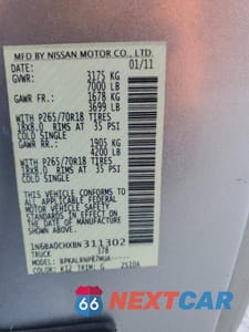Zdjęcie 13 z 13 samochodu: 2011 NISSAN TITAN S VIN:1N6BA0CHXBN311302 - miniatura