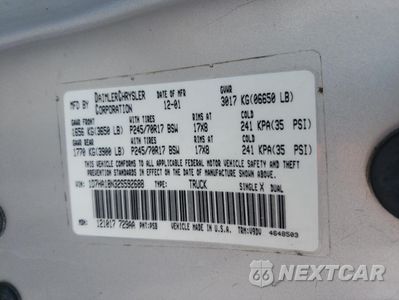 Zdjęcie 12 z 14 samochodu: 2002 DODGE RAM 1500 VIN:1D7HA18N32S592688 - miniatura