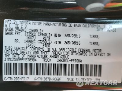 Zdjęcie 12 z 13 samochodu: 2023 TOYOTA TACOMA DOUBLE CAB VIN:3TMCZ5AN9PM570984 - miniatura