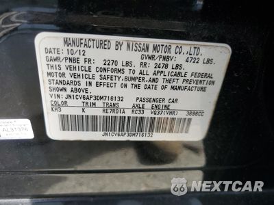 Zdjęcie 13 z 13 samochodu: 2013 INFINITI G37 BASE VIN:JN1CV6AP3DM716132 - miniatura