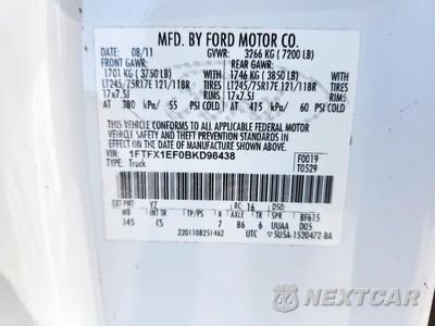 Zdjęcie 12 z 14 samochodu: 2011 FORD F150 SUPER CAB VIN:1FTFX1EF0BKD98438 - miniatura
