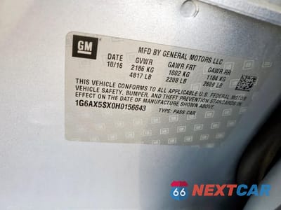 Zdjęcie 12 z 13 samochodu: 2017 CADILLAC CTS LUXURY VIN:1G6AX5SX0H0156643 - miniatura