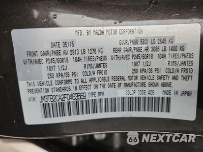Zdjęcie 13 z 13 samochodu: 2015 MAZDA CX-9 TOURING VIN:JM3TB2CA2F0463569 - miniatura