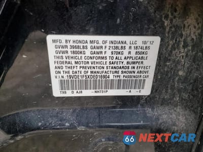 Zdjęcie 12 z 12 samochodu: 2013 ACURA ILX 20 PREMIUM VIN:19VDE1F5XDE016904 - miniatura