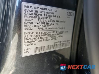 Zdjęcie 13 z 14 samochodu: 2021 AUDI Q8 PREMIUM PLUS S-LINE VIN:WA1EVAF16MD015818 - miniatura