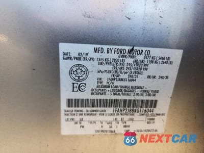 Zdjęcie 12 z 12 samochodu: 2019 FORD TAURUS LIMITED VIN:1FAHP2J88KG116044 - miniatura