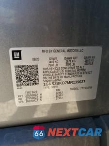 Zdjęcie 13 z 13 samochodu: 2021 GMC YUKON SLT VIN:1GKS2BKD7MR139627 - miniatura