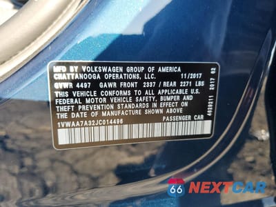 Zdjęcie 13 z 15 samochodu: 2018 VOLKSWAGEN PASSAT S VIN:1VWAA7A32JC014496 - miniatura