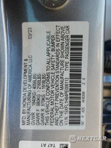 Zdjęcie 12 z 12 samochodu: 2023 HONDA CIVIC SPORT TOURING VIN:19XFL1H84PE006113 - miniatura