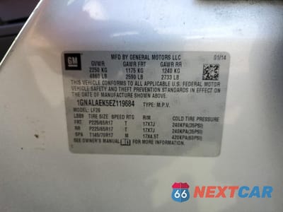 Zdjęcie 13 z 15 samochodu: 2014 CHEVROLET EQUINOX LS VIN:1GNALAEK5EZ119684 - miniatura