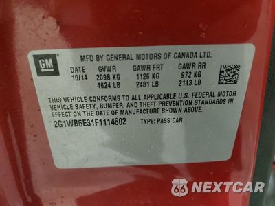 Zdjęcie 12 z 12 samochodu: 2015 CHEVROLET IMPALA LIMITED LT VIN:2G1WB5E31F1114602 - miniatura