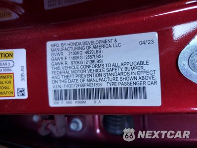 Zdjęcie 12 z 13 samochodu: 2023 HONDA ACCORD HYBRID EXL VIN:1HGCY2F66PA031398 - miniatura